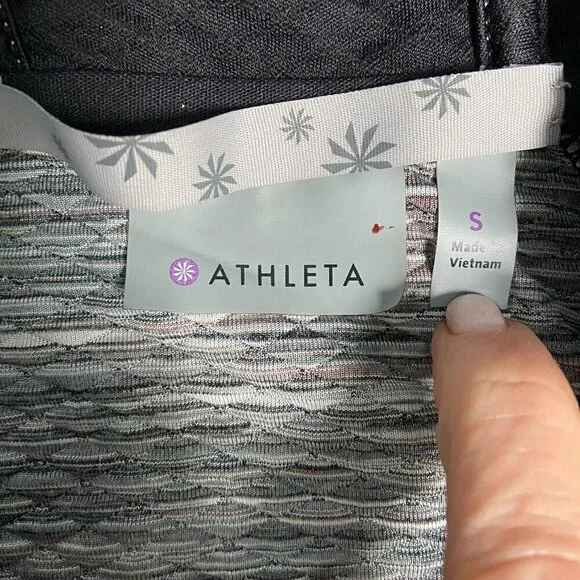 Athleta Quilted Hooded Jacket Snowscape Full Zip Space Gray Black Size Small - Picture 3 of 10